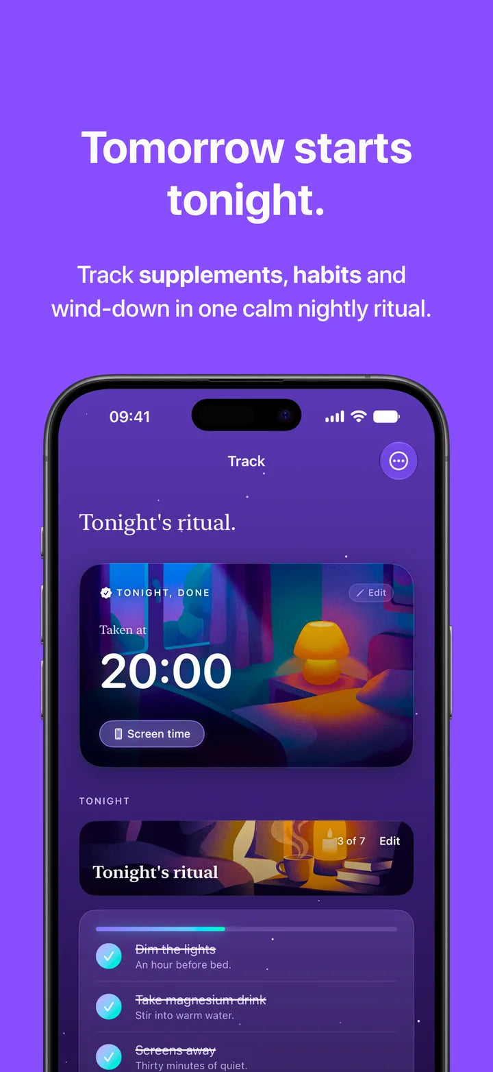 Hour Seven app showing tonight's ritual