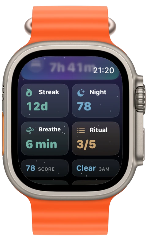 Hour Seven nightly ritual on Apple Watch